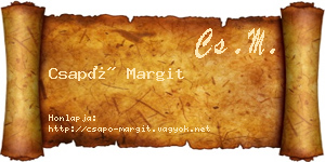 Csapó Margit névjegykártya