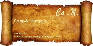 Csapó Margit névjegykártya